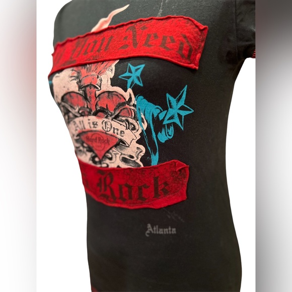 Hard Rock Cafe Embroidered Shirt Tee from Atlanta size Medium Fitted - Picture 2 of 12